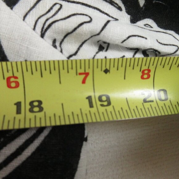 Harve Bernard Black and White Linen Blouse Size L Abstract Floral - Picture 13 of 16